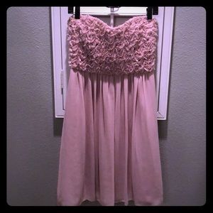 Strapless sweetheart light pink Calvin Klein dress